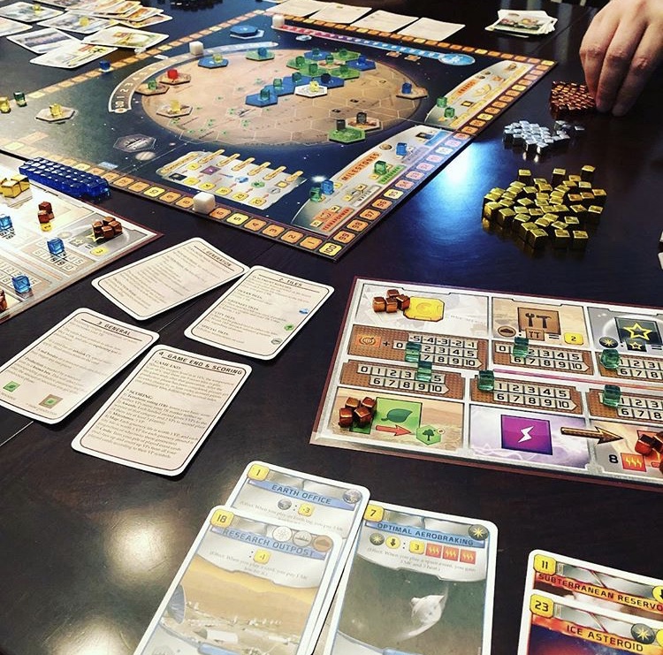 Terraforming Mars board game in play. 